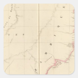 Pegatina Cuadrada Mozambique África 47