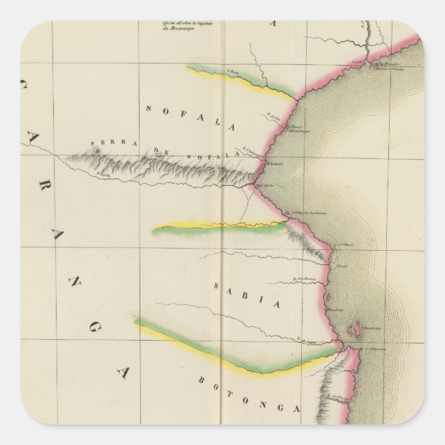Pegatina Cuadrada Mozambique, Zimbabwe 49 (Anverso)