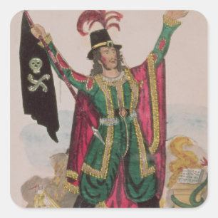 Pegatina Cuadrada Mr.T.P.Cooke en el papel del holandés errante