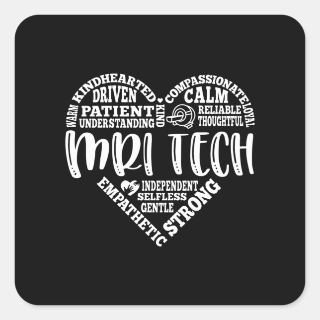 Pegatina Cuadrada MRI tech, mri technologist, ct scan (Anverso)