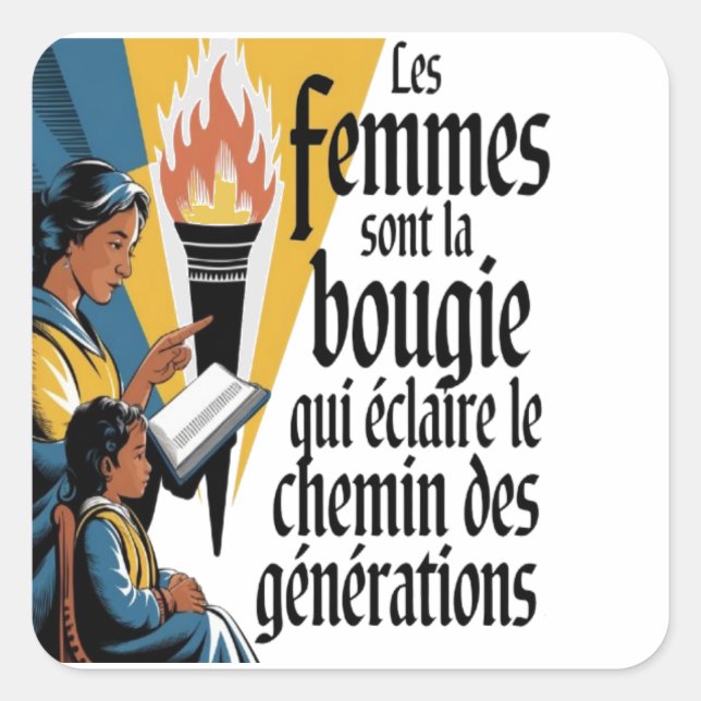 Pegatina Cuadrada Mritpour ton grand dévouement (Anverso)