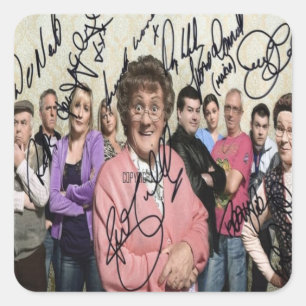 Pegatina Cuadrada mrs browns boys (chicos de mrs) firmaron