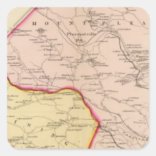 Pegatina Cuadrada Mt agradable, Ossining, Nueva York