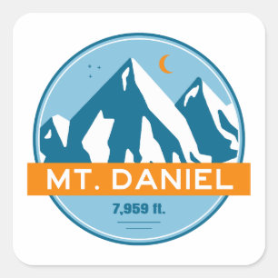 Pegatina Cuadrada Mt. Daniel Washington Stars Moon