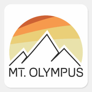 Pegatina Cuadrada Mt. Olympus Washington Retro