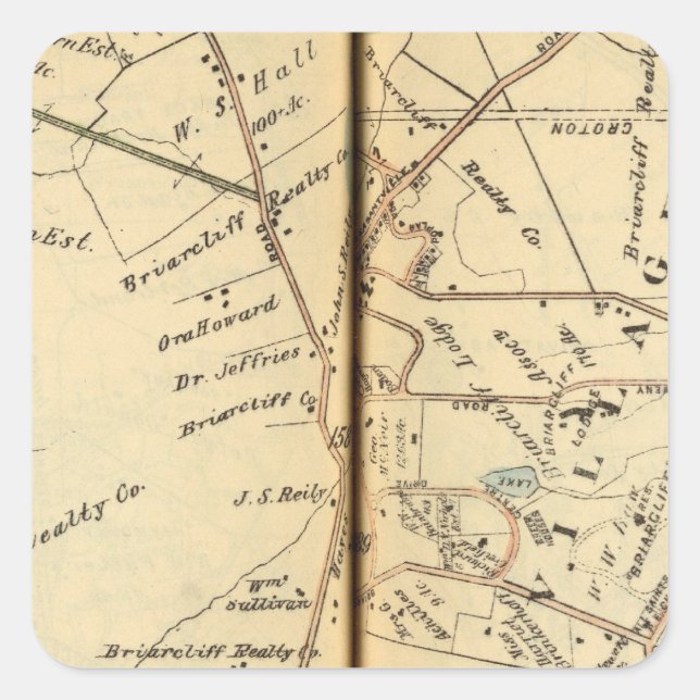 Pegatina Cuadrada Mt. Pleasant, Nueva York (Anverso)