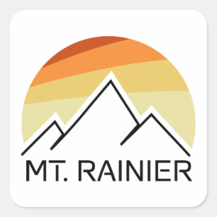 Pegatina Cuadrada Mt. Rainier Washington Retro