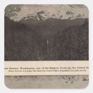 Pegatina Cuadrada Mt un Snoqualmie más lluvioso R