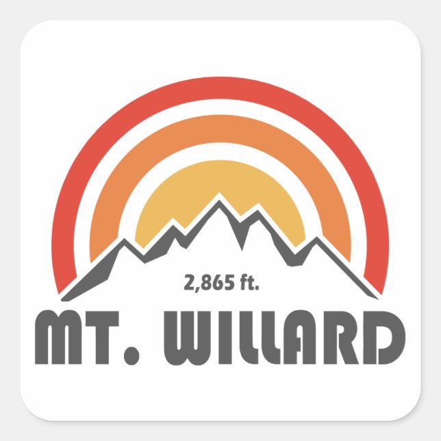 Pegatina Cuadrada Mt. Willard New Hampshire (Anverso)