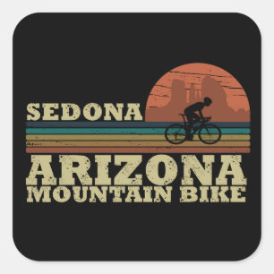 Pegatina Cuadrada Mtb Az Sedona - Bicicleta de Montaña Arizona