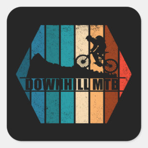 Pegatina Cuadrada Mtb cuesta abajo montaña ciclismo de cosecha