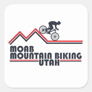 Pegatina Cuadrada Mtb Moab Ciclismo de Montaña