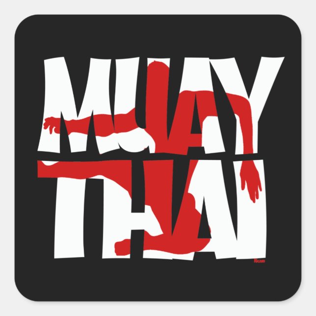 Pegatina Cuadrada Muay Thai (Anverso)