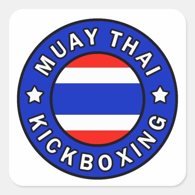 Pegatina Cuadrada Muay Thai (Anverso)