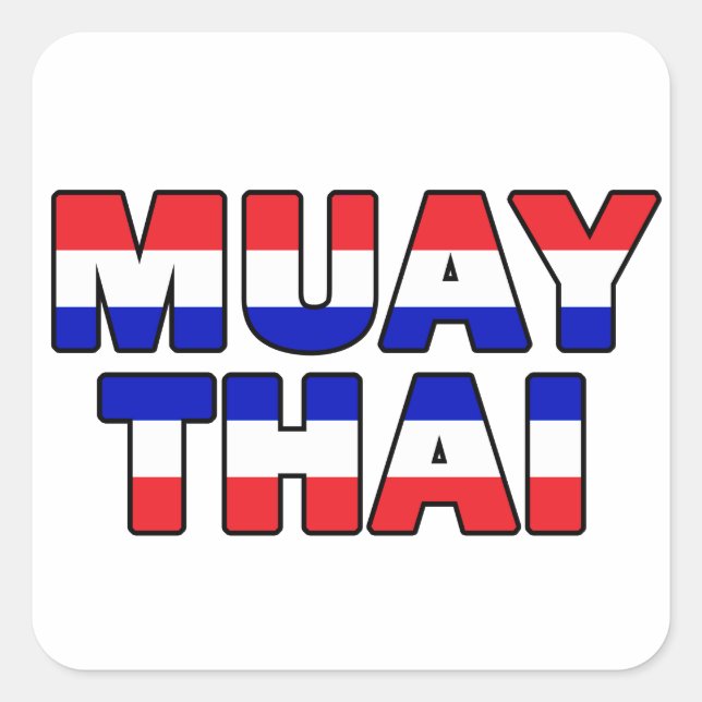 Pegatina Cuadrada Muay Thai (Anverso)