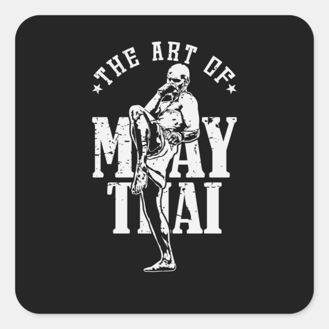 Pegatina Cuadrada Muay Thai "The Art of Muay Thai" (Anverso)
