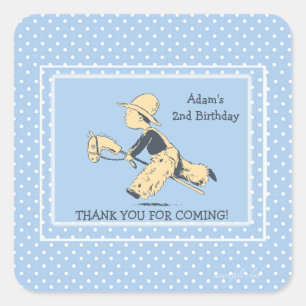 Pegatina Cuadrada Muchacho en los pegatinas del juego