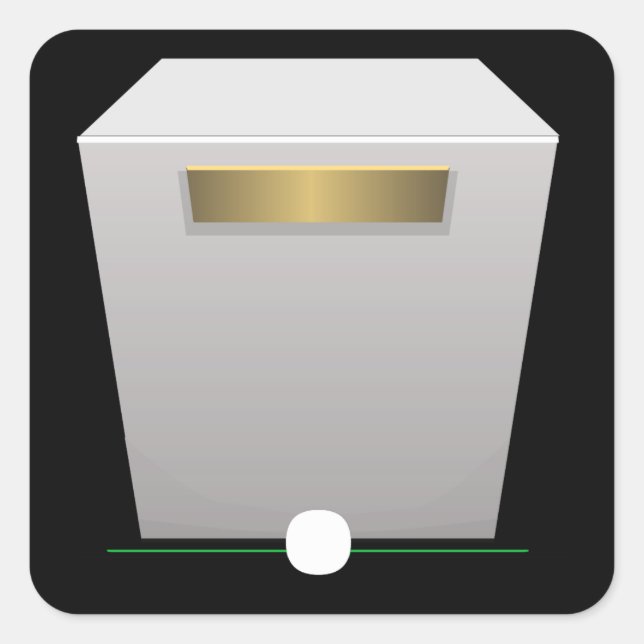 Pegatina Cuadrada Muebles de diseño lateral peatón del museo blanco (Anverso)