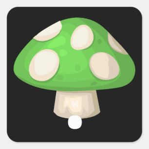 Pegatina Cuadrada Muebles de época hongo verde