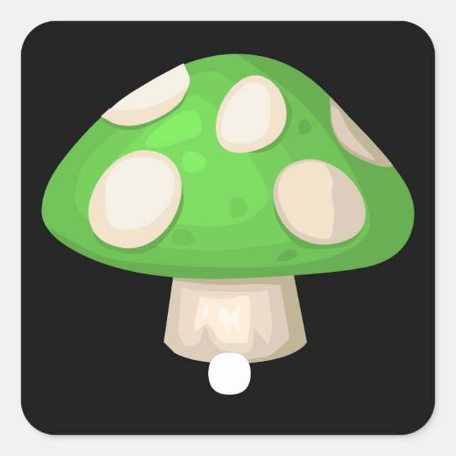 Pegatina Cuadrada Muebles de época hongo verde (Anverso)