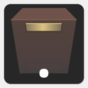 Pegatina Cuadrada Muebles de glitch sidetable mahogani museo pedesta