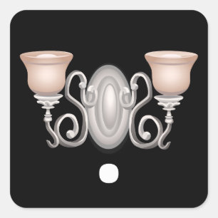 Pegatina Cuadrada Muebles de vidrio lámpara de pared regresiva