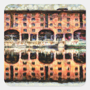 Pegatina Cuadrada Muelle Albert de Liverpool Van Gogh