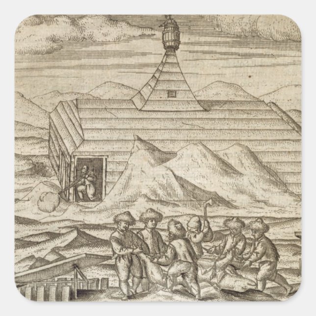 Pegatina Cuadrada Muerte de tripulantes y osos desolladores, fuera d (Anverso)