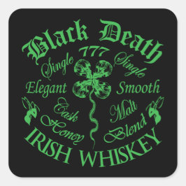 Pegatina Cuadrada Muerte negra 777 - Whiskey de miel