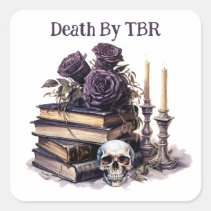 Pegatina Cuadrada Muerte por TBR, Amante de los Libros