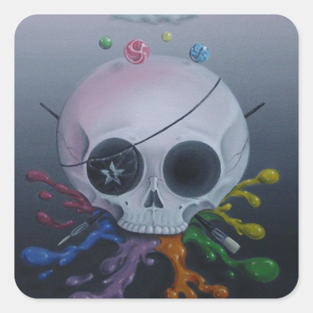 Pegatina Cuadrada Muertes (Anverso)