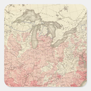 Pegatina Cuadrada Muertes por malaria, litografía estadística de EE.