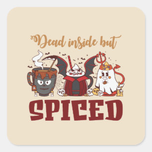 Pegatina Cuadrada Muertos dentro pero picados