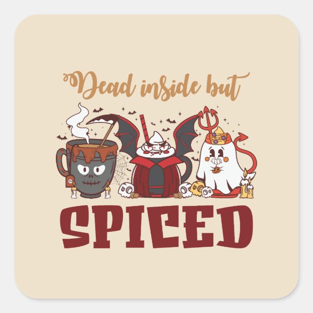 Pegatina Cuadrada Muertos dentro pero picados (Anverso)