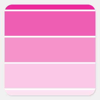 Pegatina Cuadrada Muestras de pintura rosa brillante