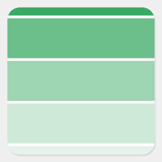 Pegatina Cuadrada Muestras de pintura verde brillante