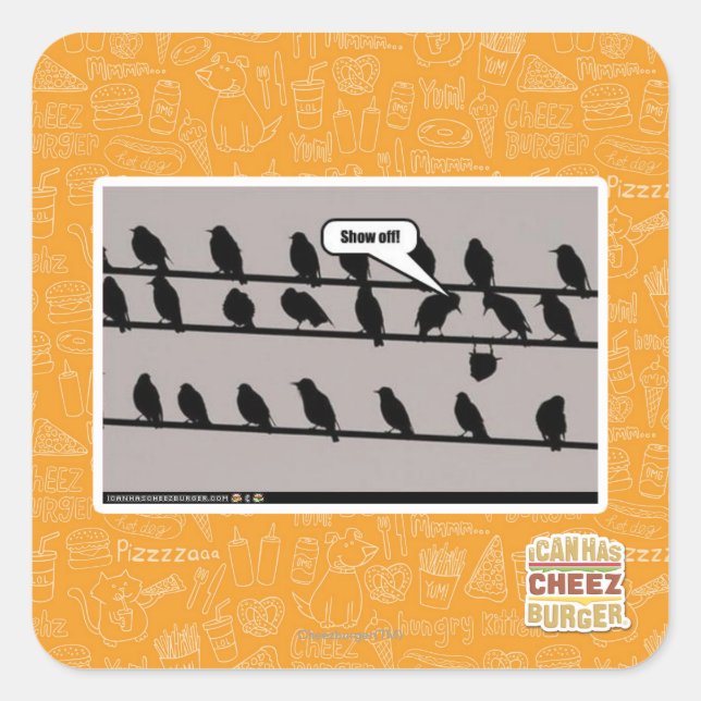 Pegatina Cuadrada ¡Muéstrate! (Anverso)