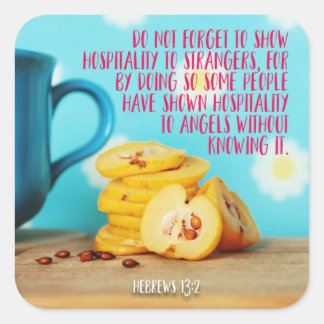 Pegatina Cuadrada Muestre la hospitalidad a los extranjeros