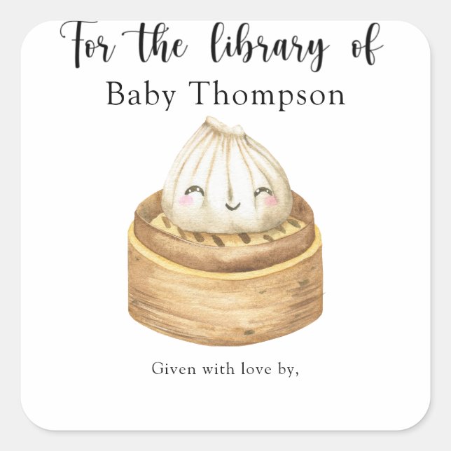 Pegatina Cuadrada Muestreo de acuarela - para la biblioteca de (Anverso)