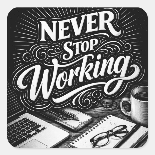 Pegatina Cuadrada Mueve imparable (Anverso)