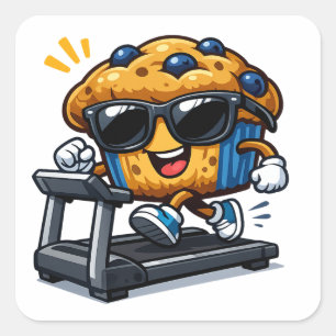 Pegatina Cuadrada Muffin en la cinta de correr