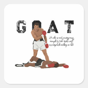 Pegatina Cuadrada Muhammad Ali 