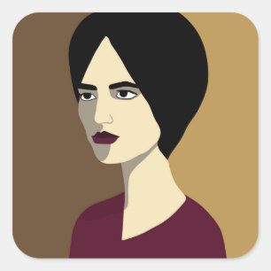 Pegatina Cuadrada Mujer