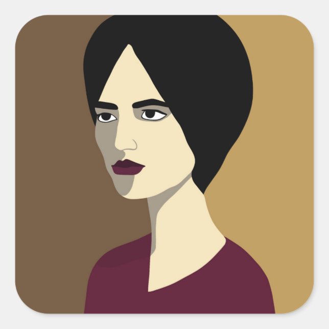 Pegatina Cuadrada Mujer (Anverso)