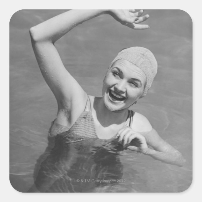 Pegatina Cuadrada Mujer (Anverso)