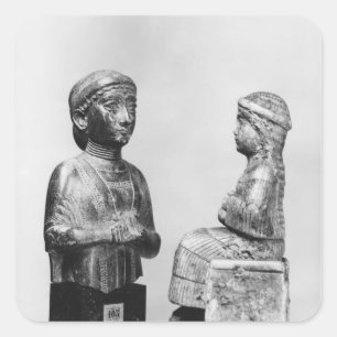 Pegatina Cuadrada Mujer con el chal