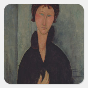 Pegatina Cuadrada Mujer con los ojos azules, c.1918