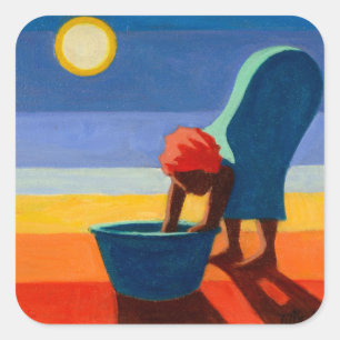 Pegatina Cuadrada Mujer de doblez 2005