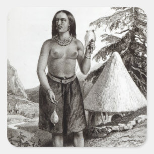 Pegatina Cuadrada Mujer de Galla