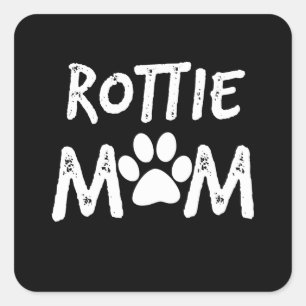 Pegatina Cuadrada mujer de juguete mamá suéter rottweiler regalo d